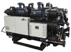 Réfrigérateur refroidi à l'eau de vis de basse température, machine de refroidissement industrielle